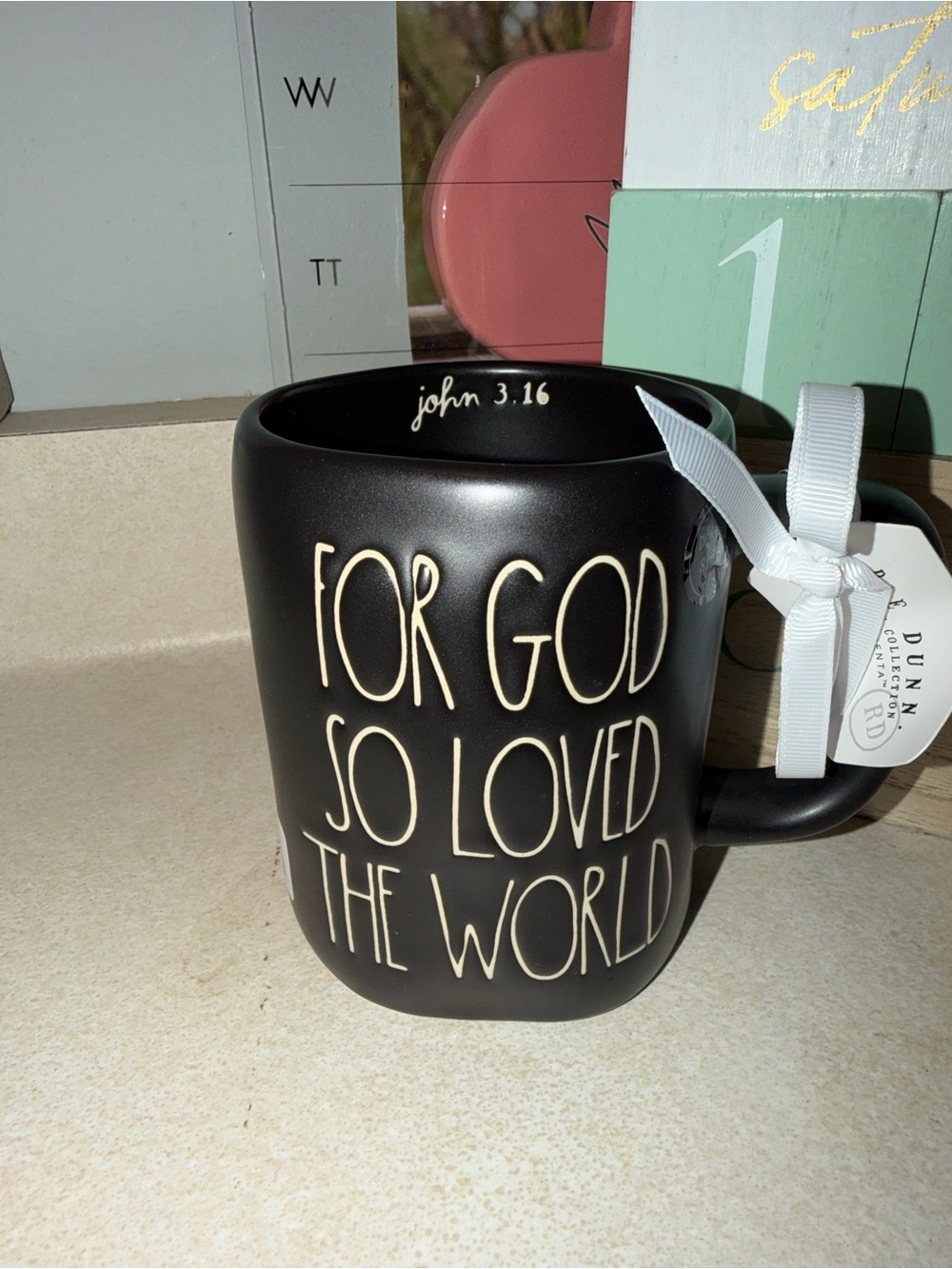 Rae dunn for god so loved the world mug